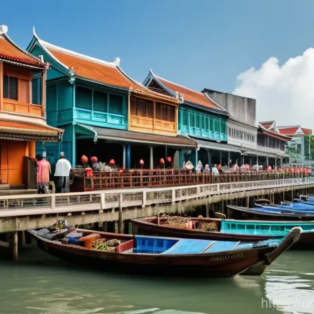 싱가포르 한강처럼 넓은 강 - **Prompt:** "A vibrant and historically rich scene along the Singapore River during its bustling tra...